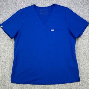 FIGS Catarina Scrub Top Womens XL Royal Blue FIONx V Neck Medical Nurse Top